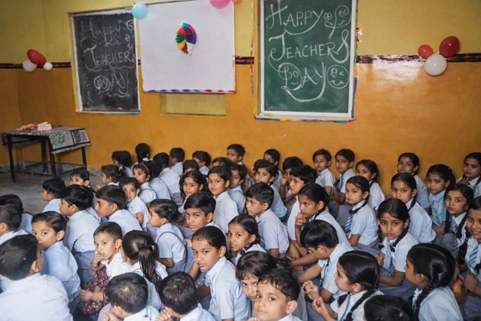 Classroom session at S.P. Public Primary School Bikaner