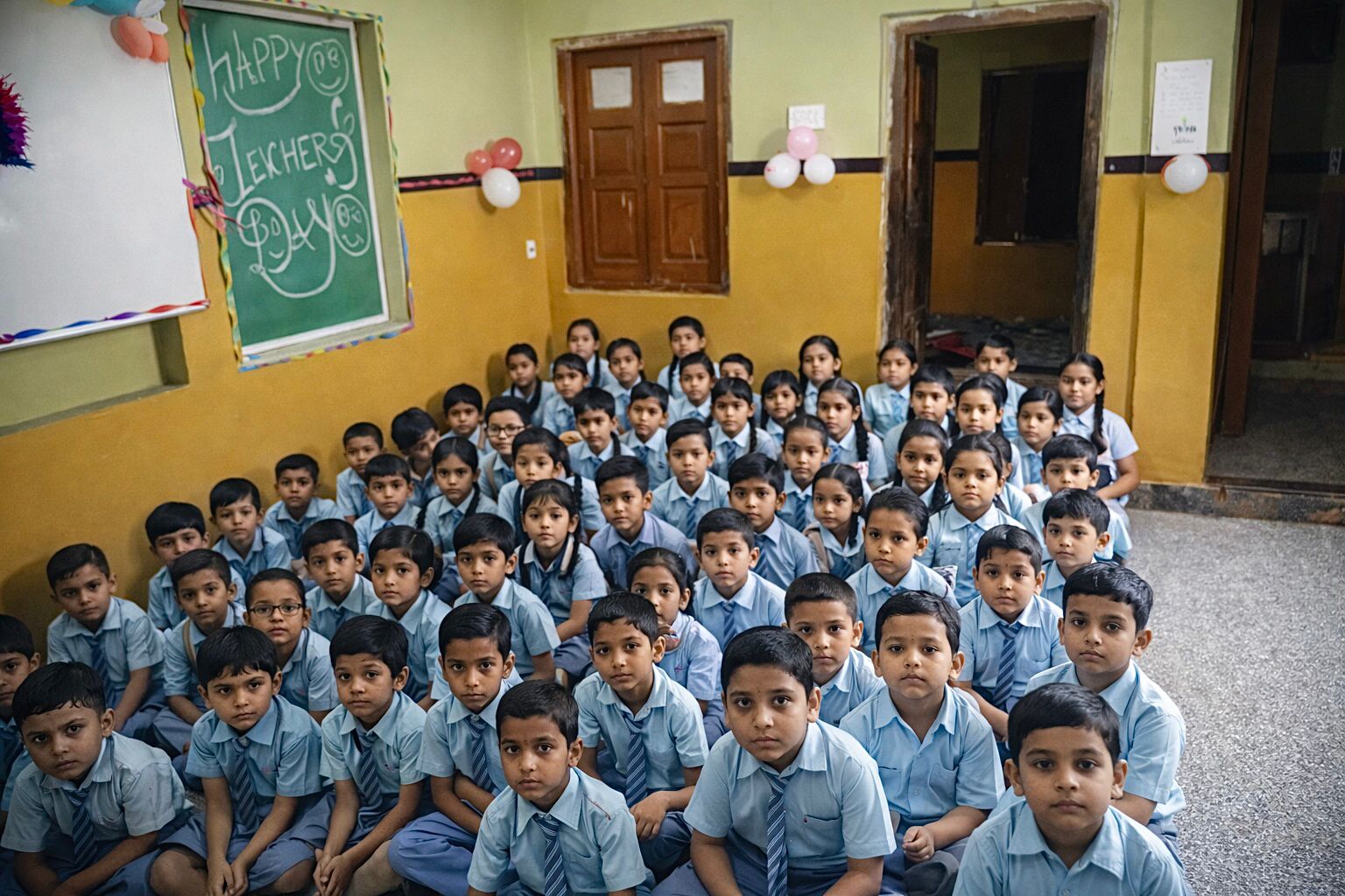 Morning assembly at S.P. Public Primary School Bikaner