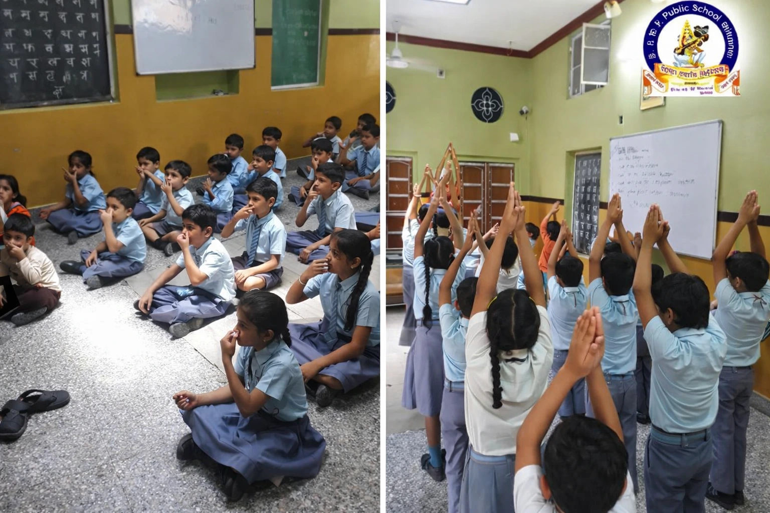 School assembly program at S.P. Public Primary School Bikaner