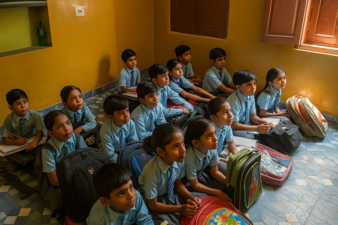 Classroom learning session at S.P. Public School